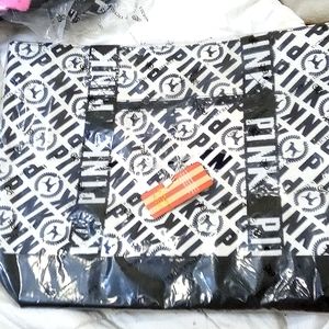 NWT black and white PINK VS tote bag